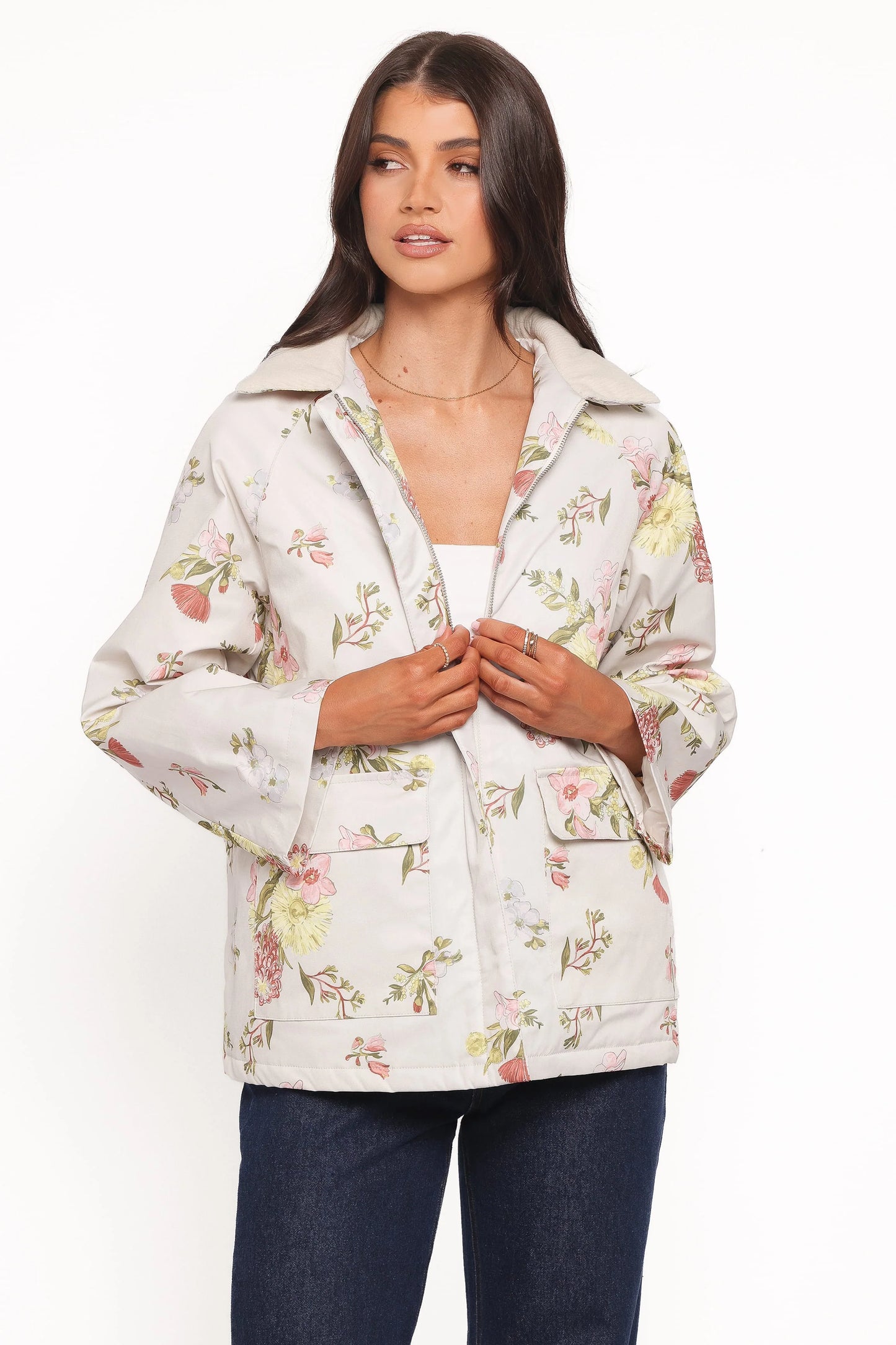 Danica Barn Jacket - Khaki Floral