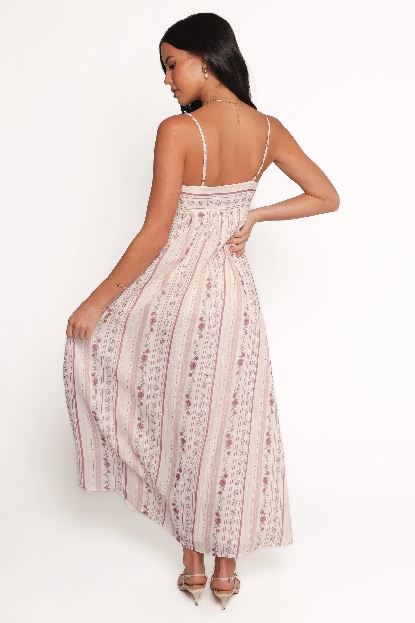 Amaris Maxi Dress - Ivory Mauve Floral