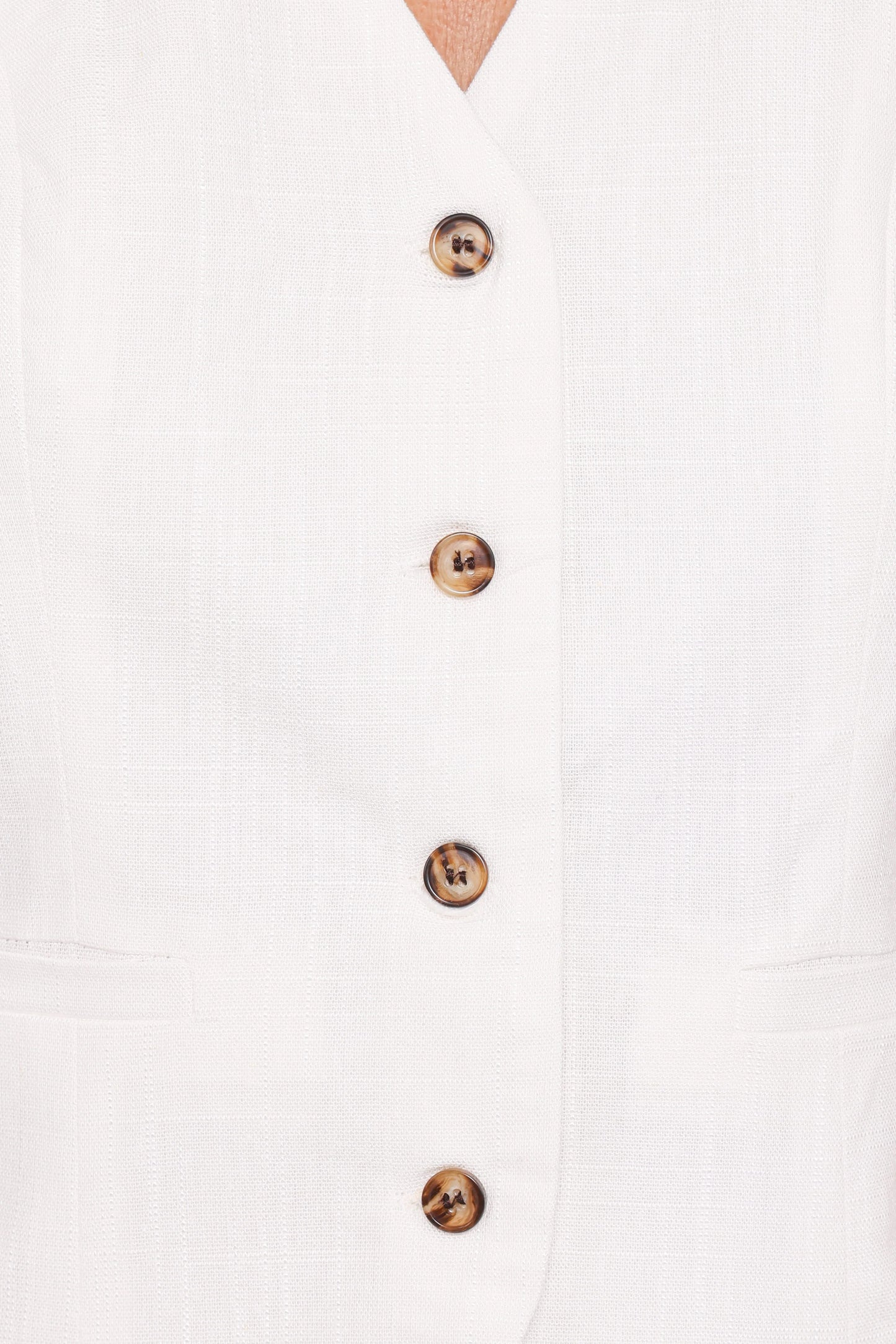 Bell Linen Vest - Cream