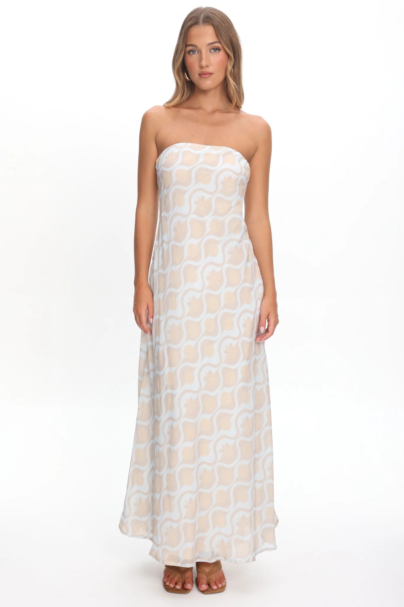 Artice Strapless Maxi Dress Print Geo