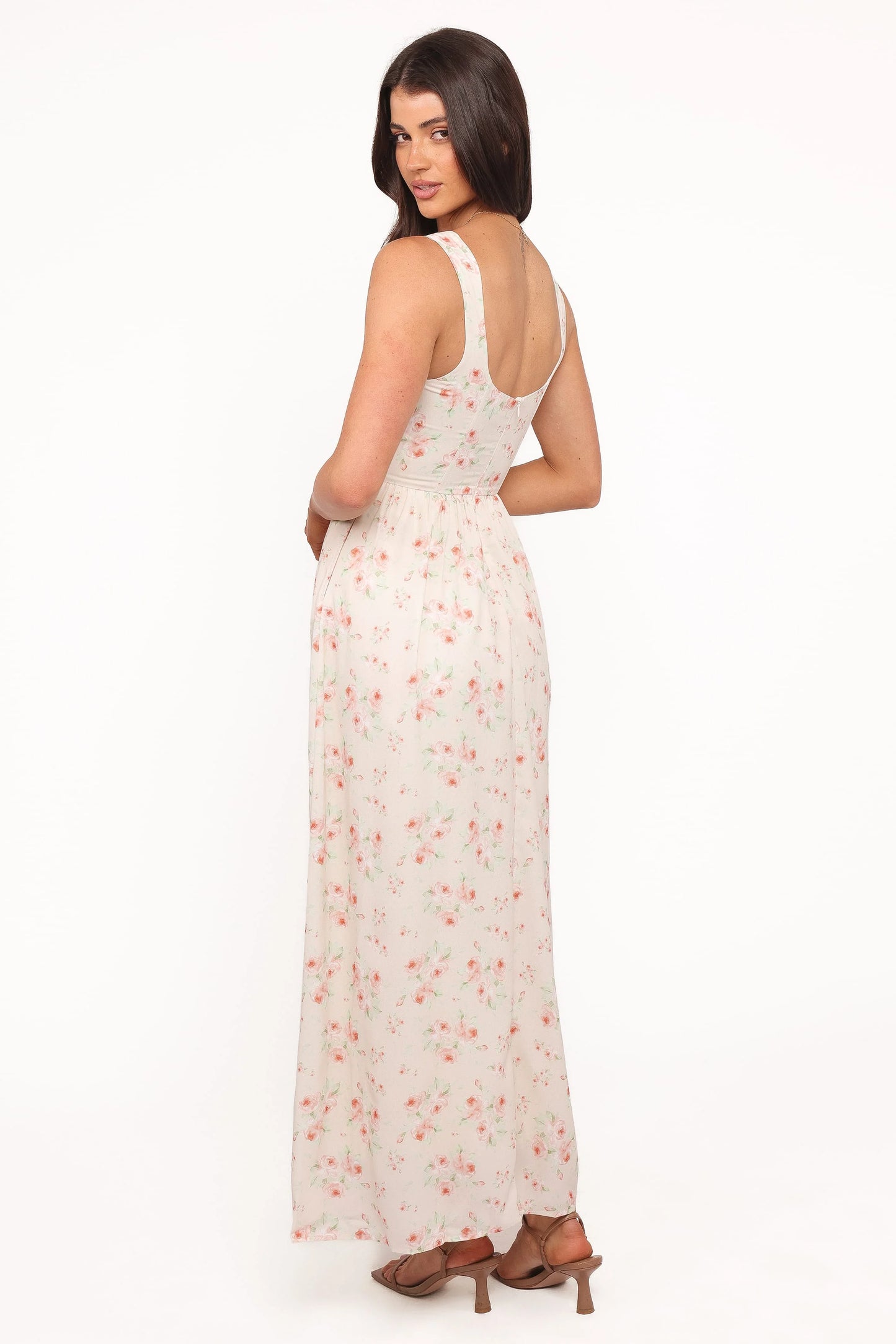 Vespa Midi Dress - Peach Floral