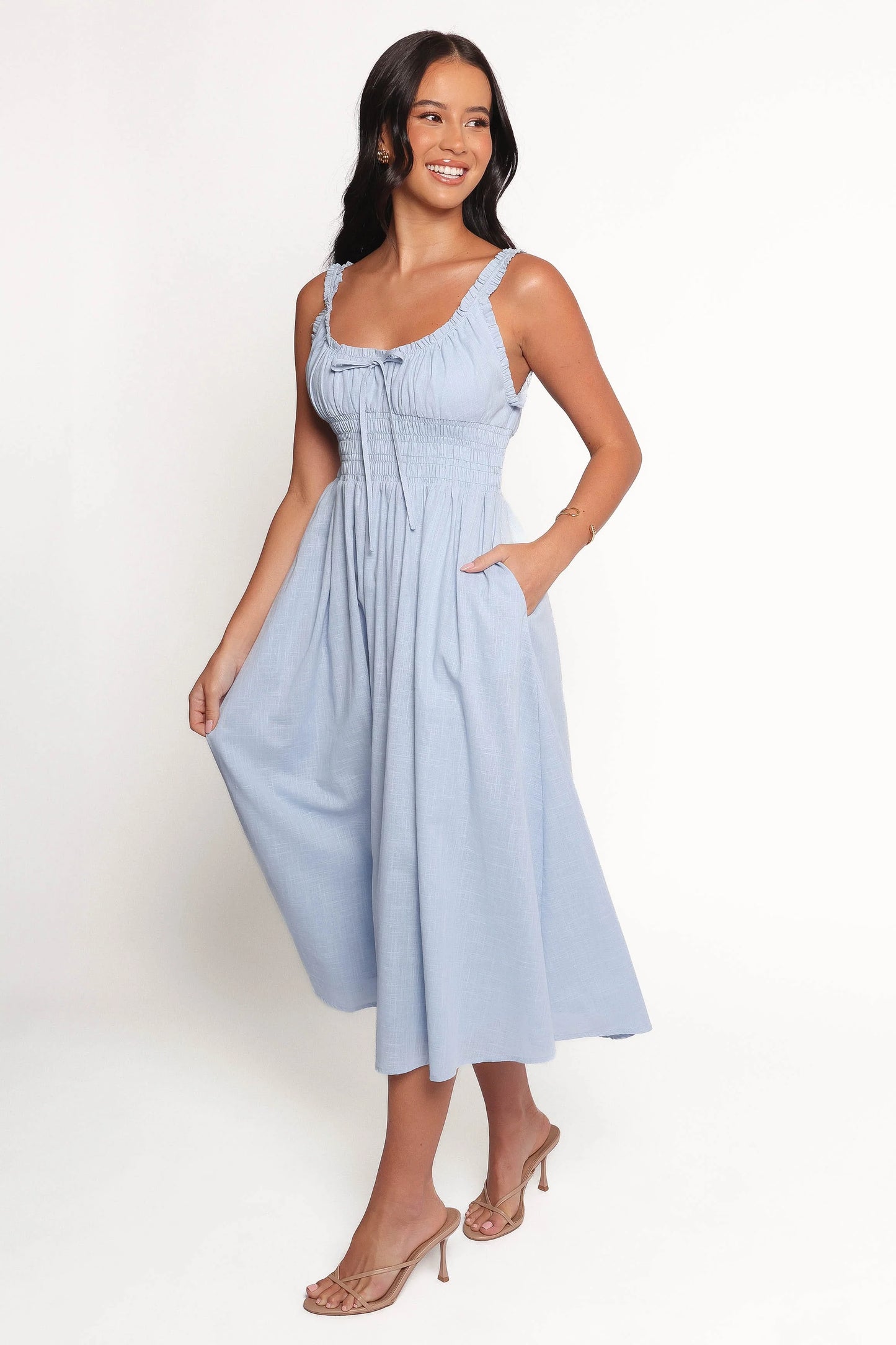 Auguste Midi Dress - Pale Blue