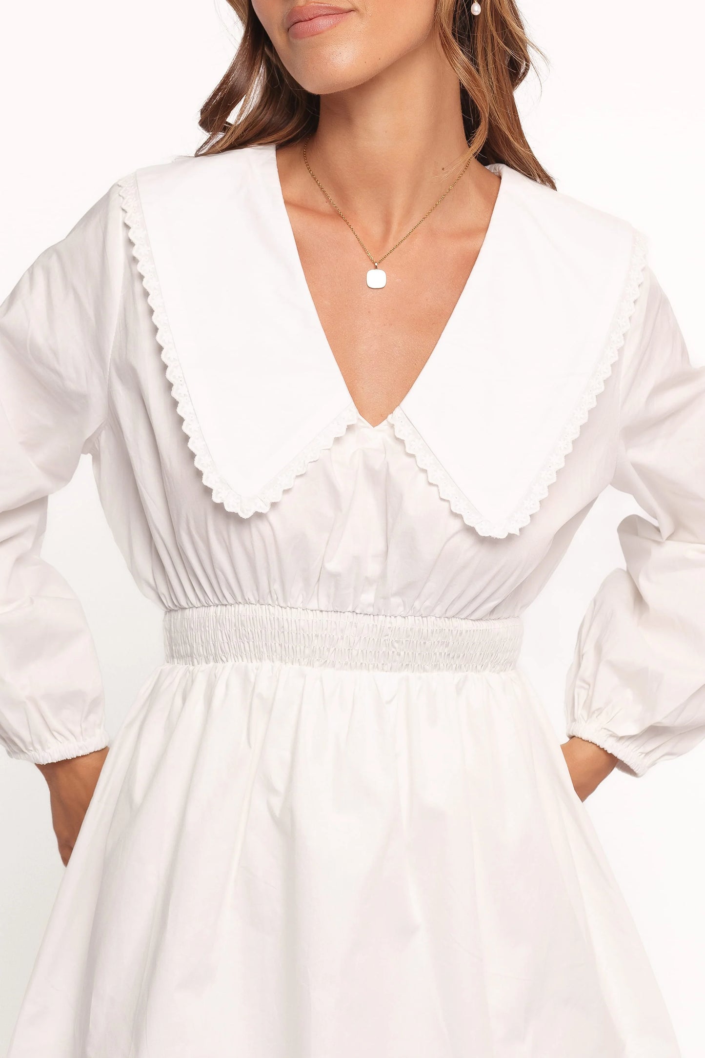 Nerida Long Sleeve Mini Dress - White