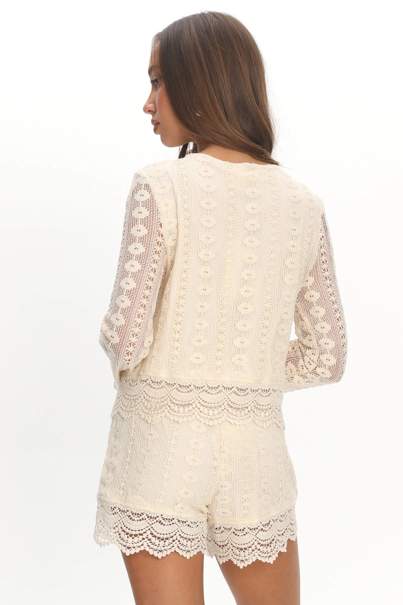 Perrine Lace Shorts Oat