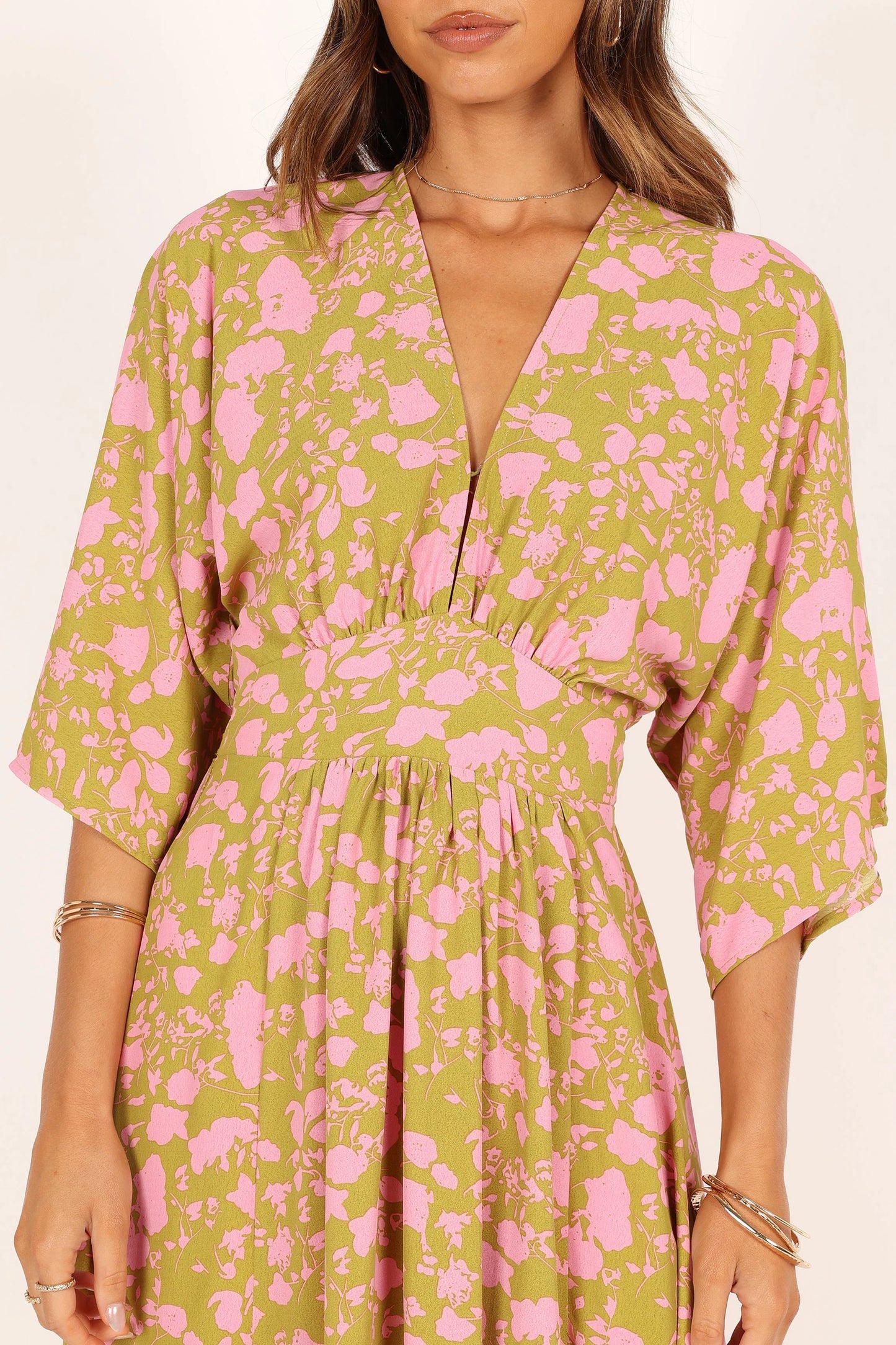 Fran Maxi Dress - Green/Pink