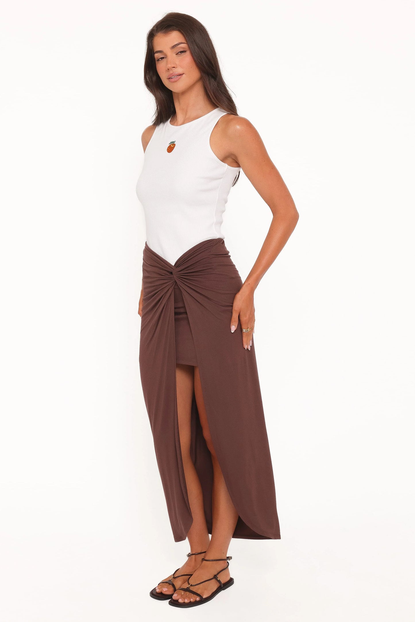 Cassandra Sarong Skirt - Dark Brown
