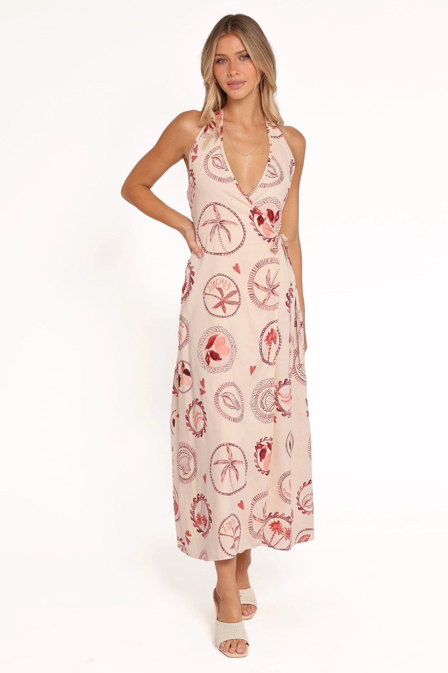 Sierra Wrap Midi Dress - Vacay Print