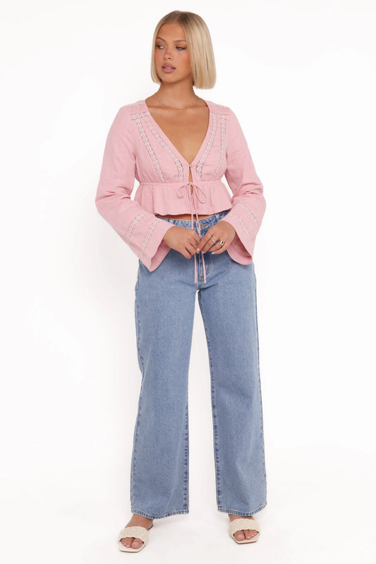 Reed Long Sleeve Top - Pink