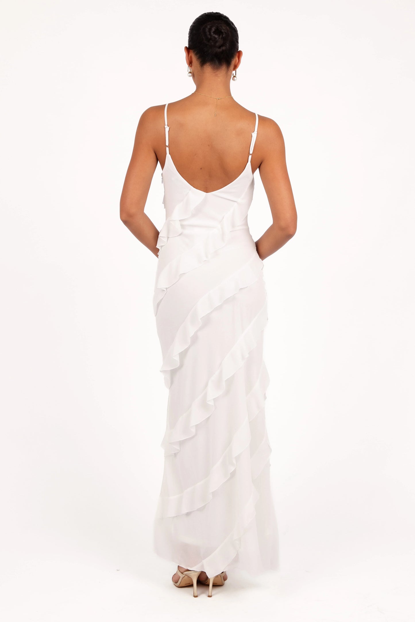 Ciao Ruffles Maxi Dress - Cloud White