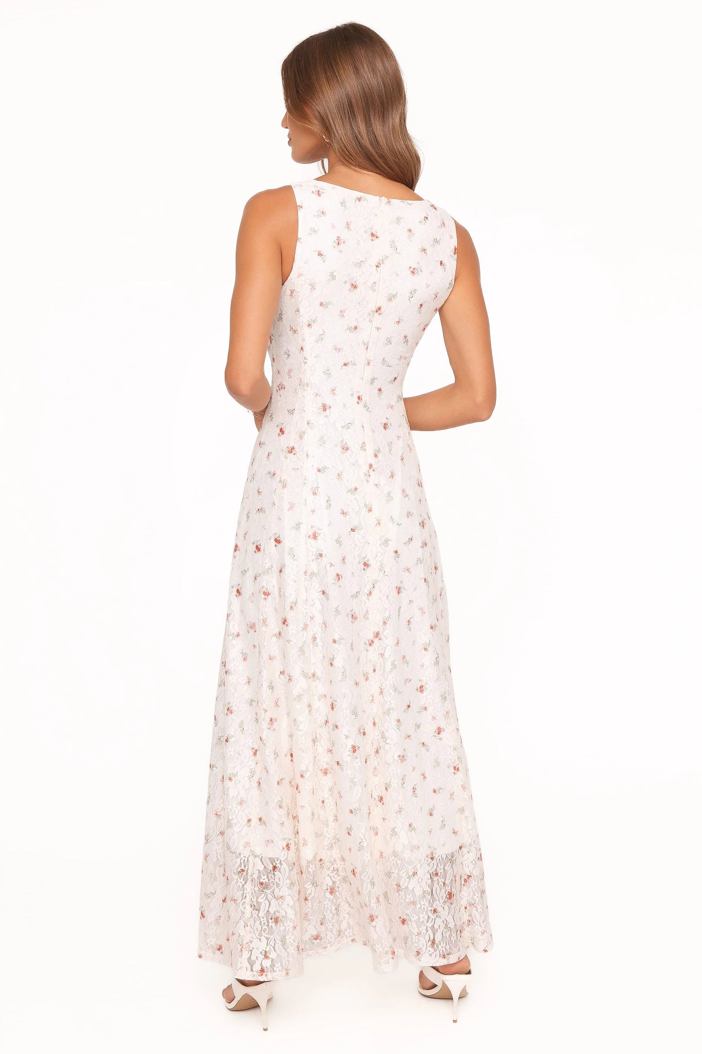 Valley Maxi Dress - White Floral Lace