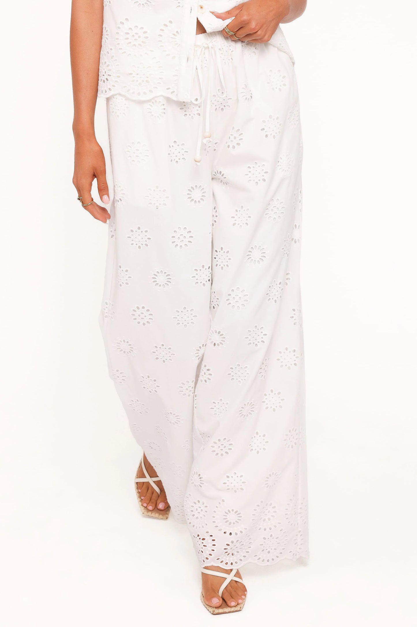 Wren Pant - White Broderie