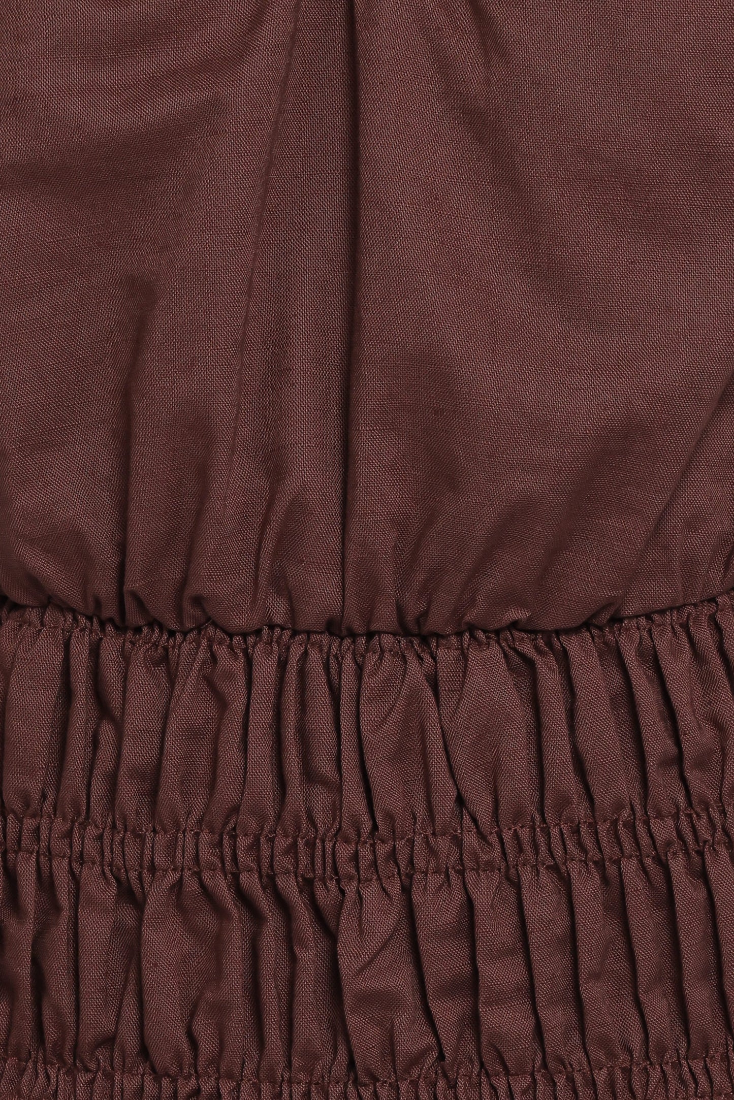 Lucilla Shirred Waist Top - Chocolate