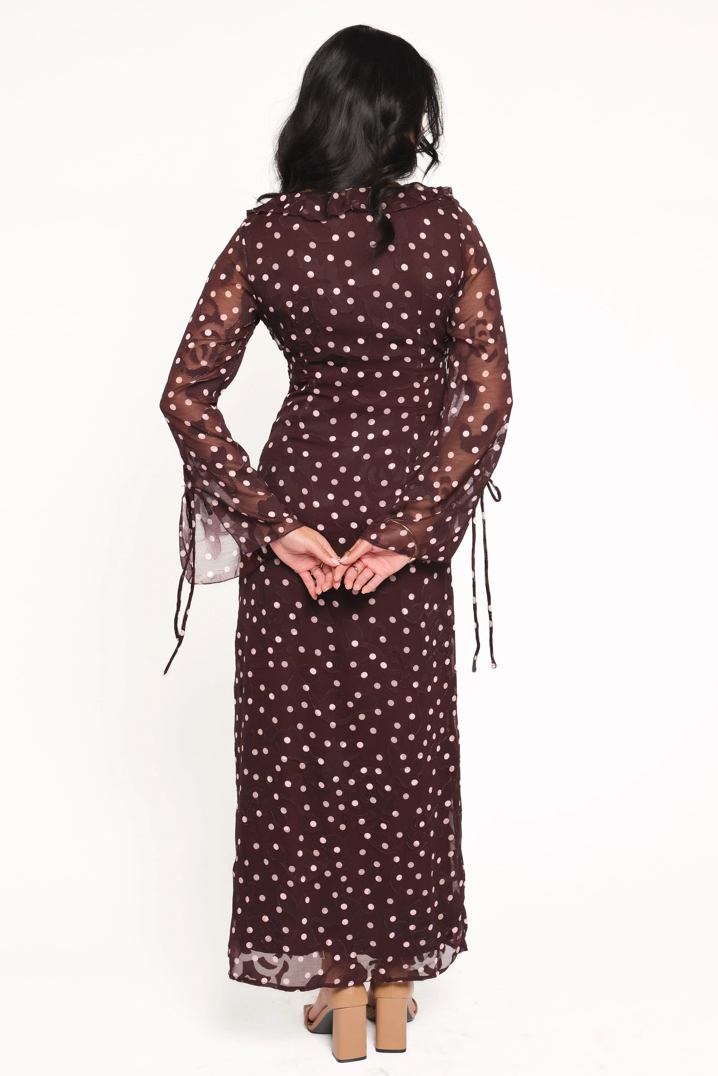 Delta Maxi Dress - Plum Polka Dot