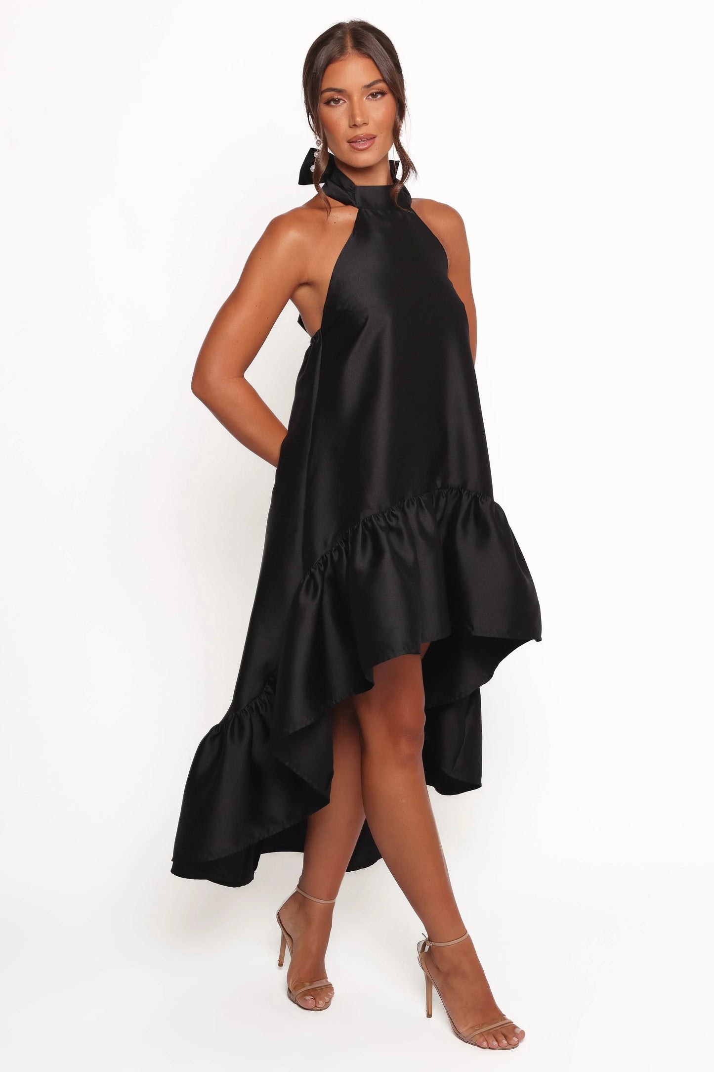 Soren Halterneck Midi Dress - Black