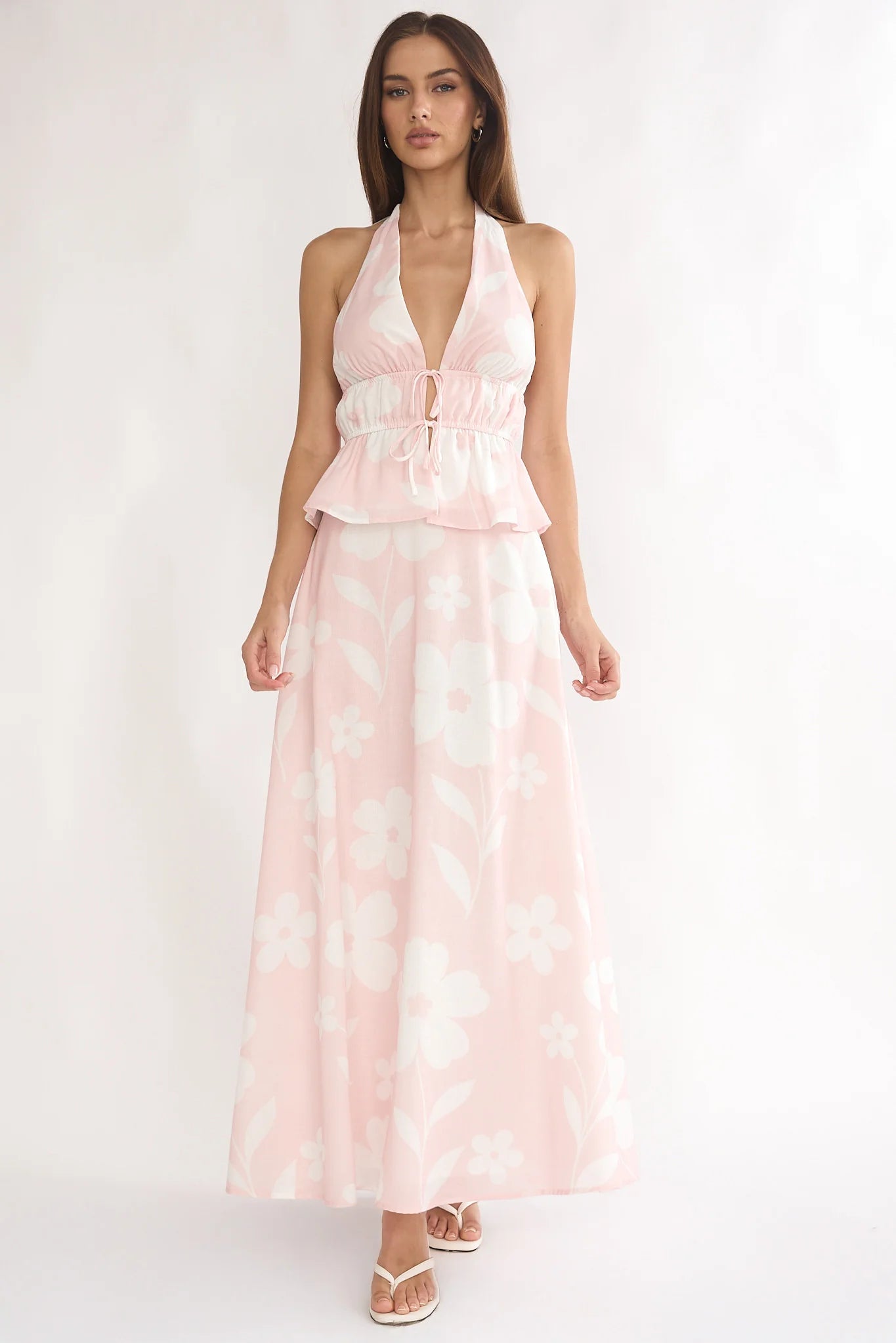 Under The Moons A-Line Maxi Skirt Floral