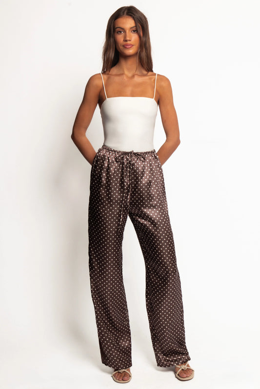 Alima Pants - Brown Polka Dot