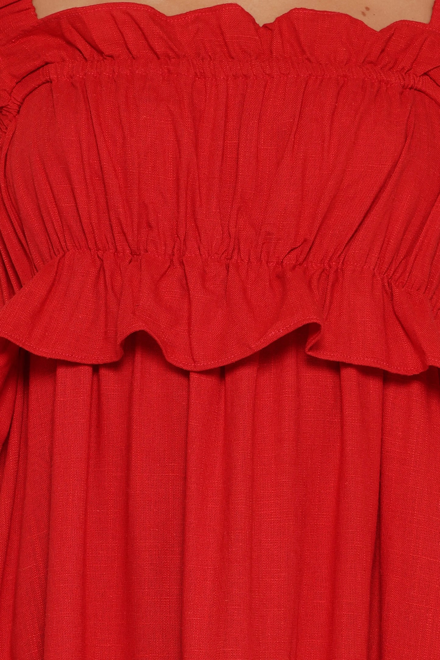 Ross Frill Strap Maxi Dress - Red