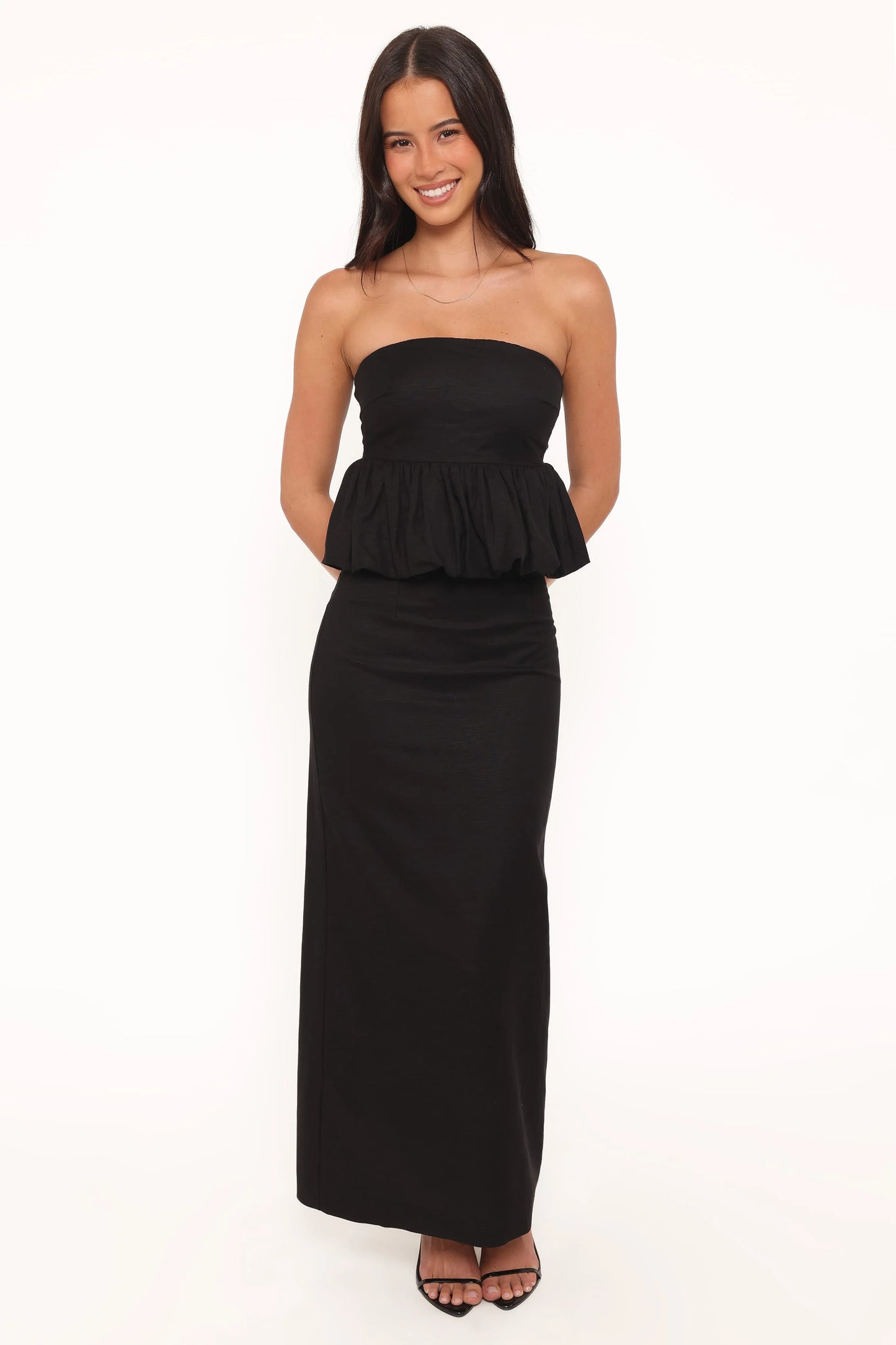 Ursa Fitted Column Skirt - Black