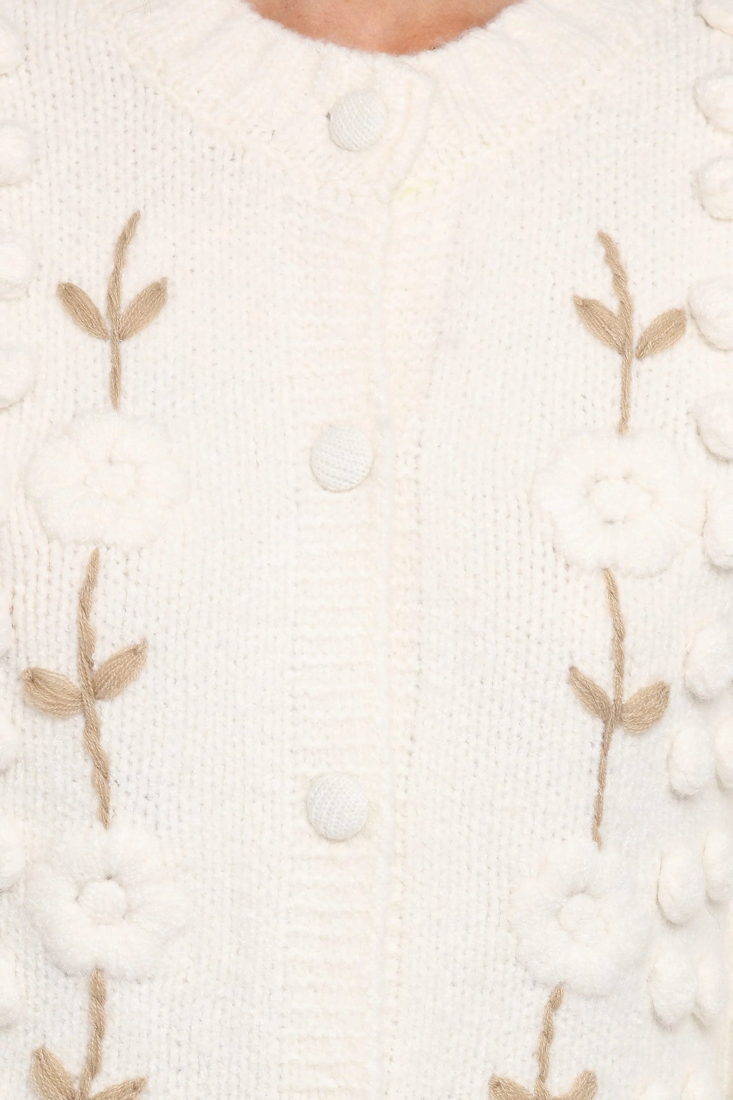 Cleo Floral Cardigan - Cream
