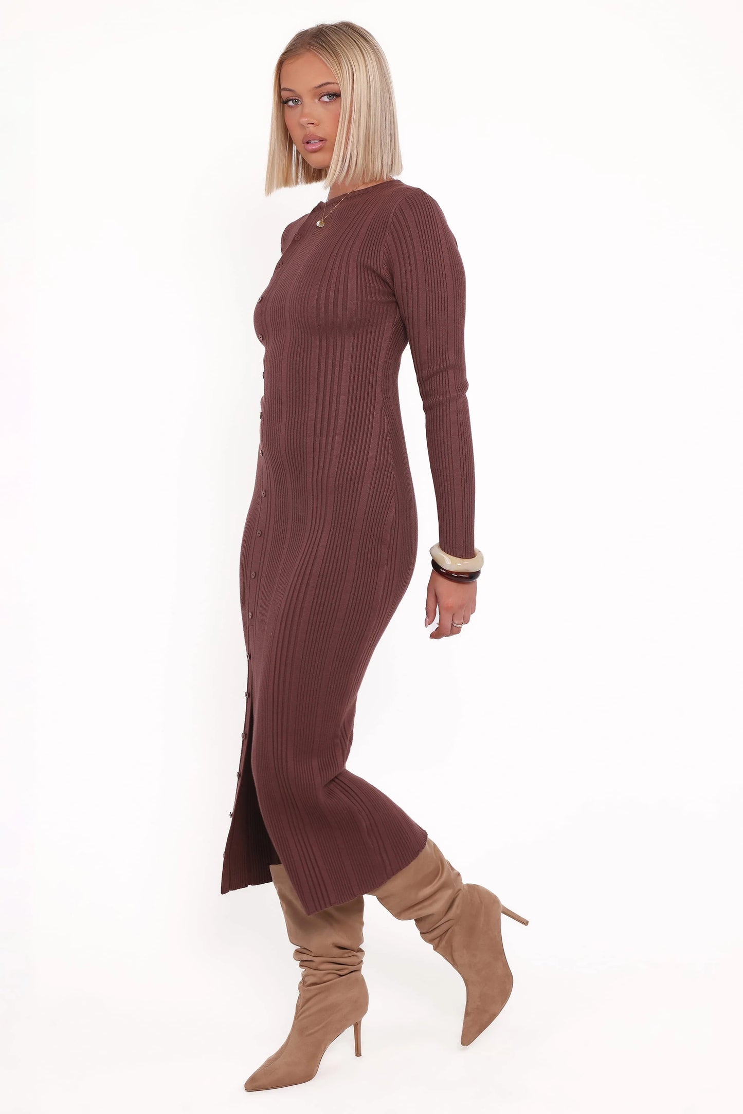 Valia Midi Dress - Espresso