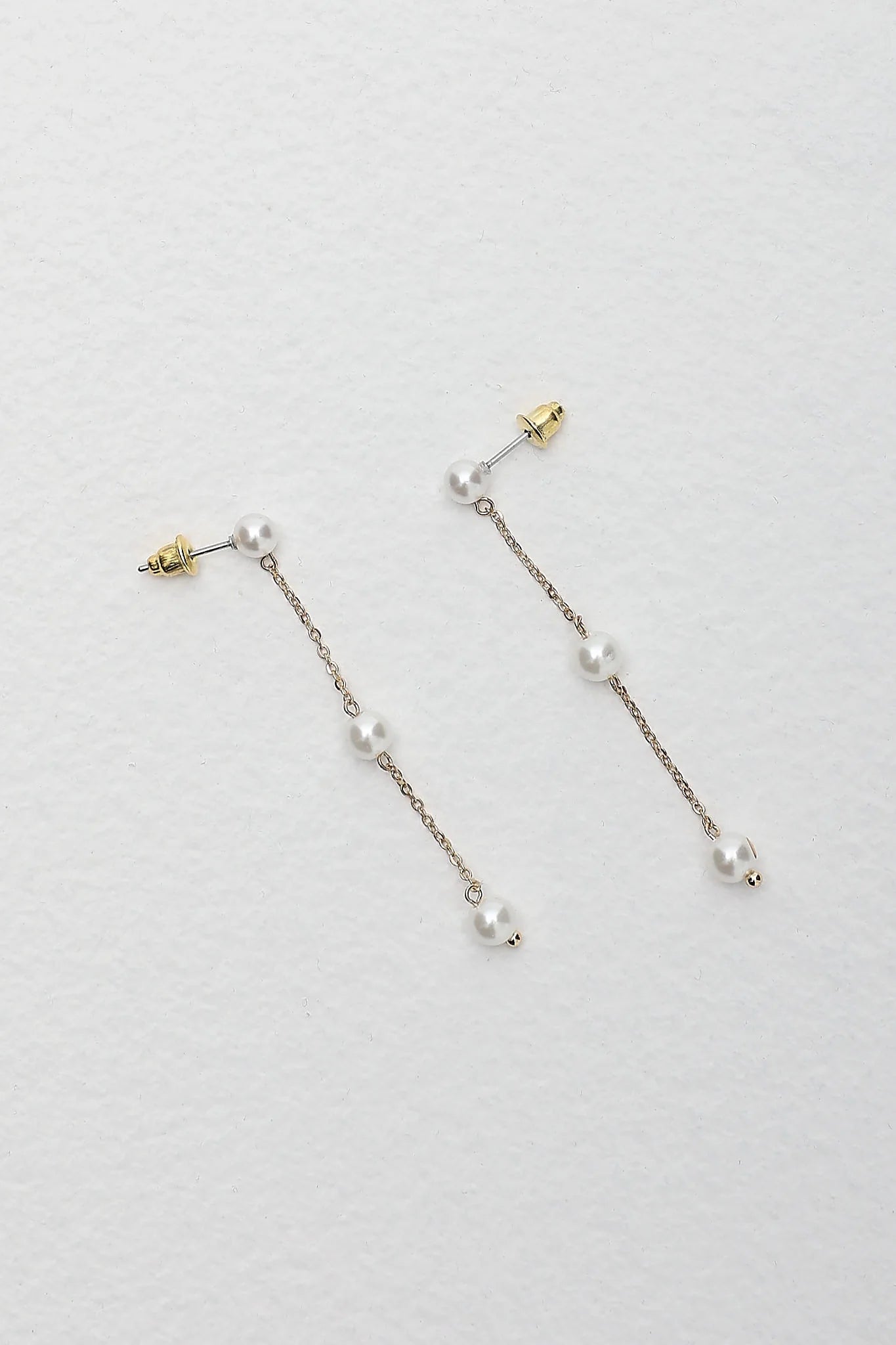 Ophir Chain Drop Earrings Gold Pearl