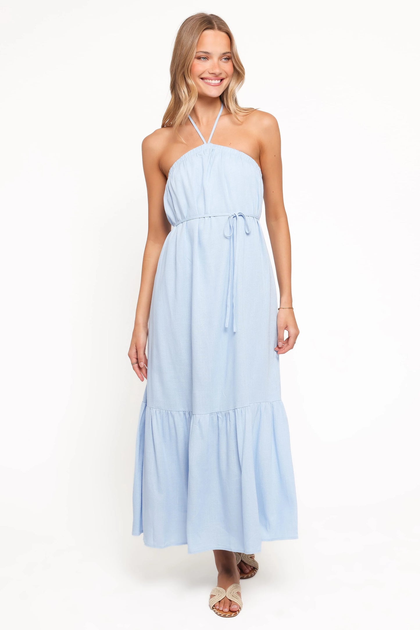 View Halterneck Maxi Dress - Pale Blue
