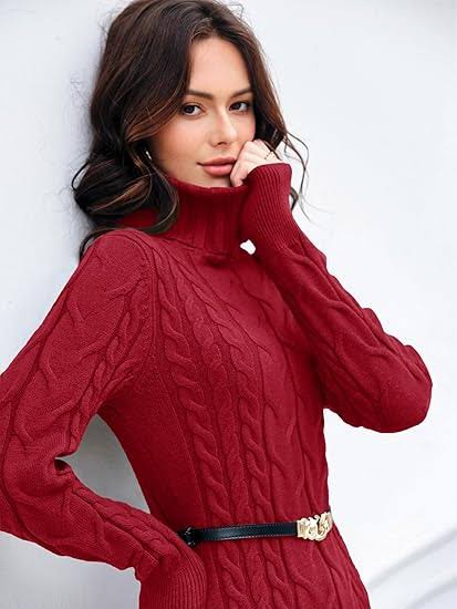 Women's cable knit sweater dress
